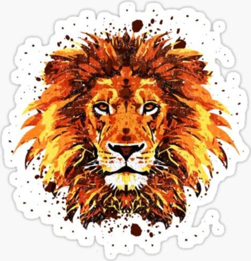 Renkli Aslan Araba Oto Sticker Yapıştırma Etiket 17cm D6