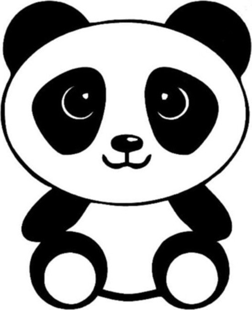 Oturan Bekleyen Sevimli Pandacık Sticker 17cm