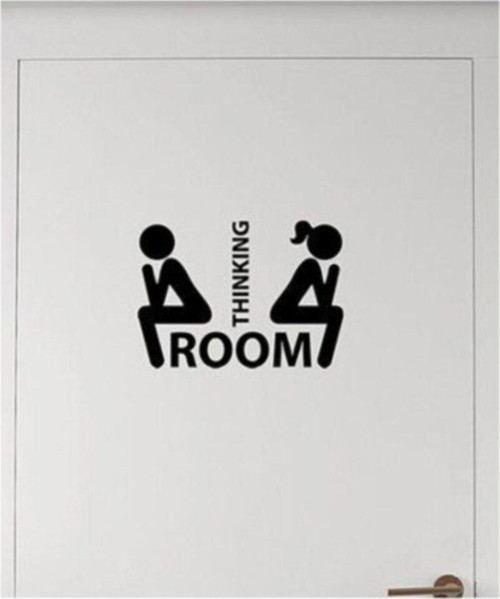 Room - Thinking Banyo Kapısı Sticker Yapıştırması