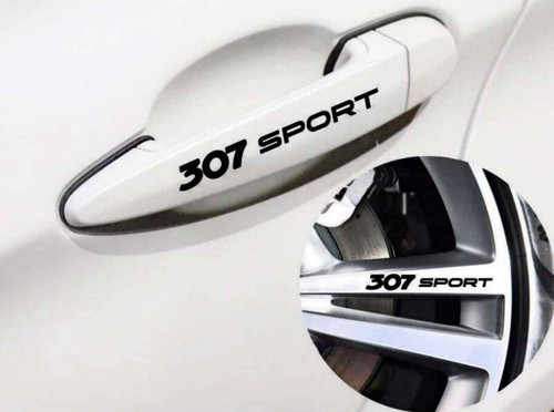 Peugoet 307 sport Kapı Kolu ve Jant sticker seti 8 adet yazı 377