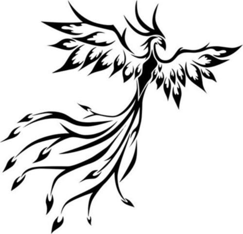 Phoenix Kuş Araba Sticker Yapıştırması 19cm Siyah Renk