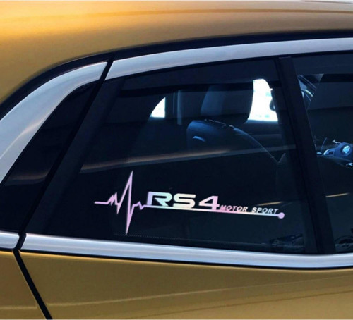 Rs4 Yan Cam Sticker Oto Kapı 20 Cm X 7 Cm Hologram c10