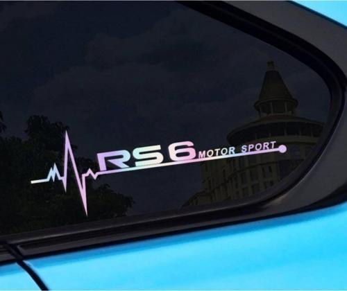 Rs6 Yan Cam Sticker Oto Kapı 20 Cm X 7 Cm Hologram c11