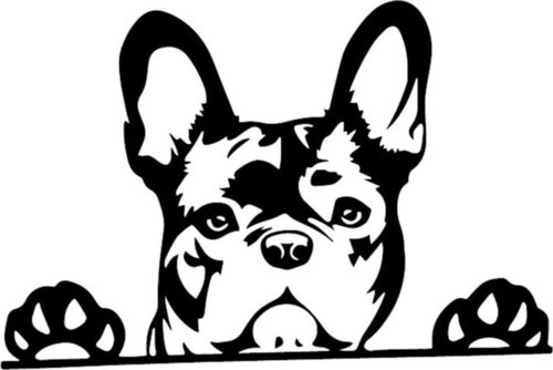 Paws Up Fransız Bulldog Frenchie Siyah Renk Sticker