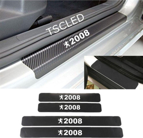 Pe Ugeot 2008 Karbon Kapı Eşiği Koruma Sticker Yapıştırma (4LU SET)