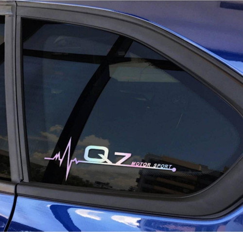 Q7 Yan Cam Sticker Oto Kapı 20 Cm X 7 Cm Hologram c9
