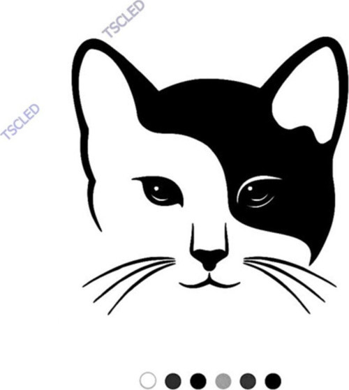 Siyah Beyaz Denge Kedi Sticker 17cm
