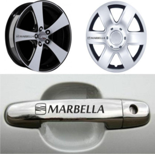 SEAT MARBELLA Kapı Kolu Jant Sticker Yapıştırma 8 Ad