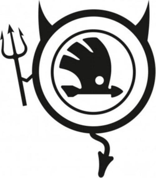 Skoda Araba Komik Şeytan Sticker Yapıştırma