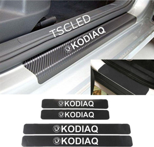 Skoda Kodiaq Karbon Kapı Eşiği Koruma Sticker (4lu Set)
