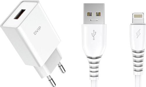 DVIP Y100A 2.4A UsbA to Lightning Kablolu Hızlı Şarj Aleti Set Beyaz