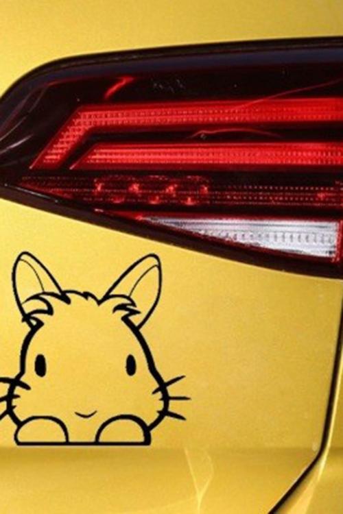 Sevimli Komik Tavşan Oto Sticker Yapıştırma