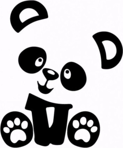 Sevimli Panda Araba Sticker Etiket Yapıştırma