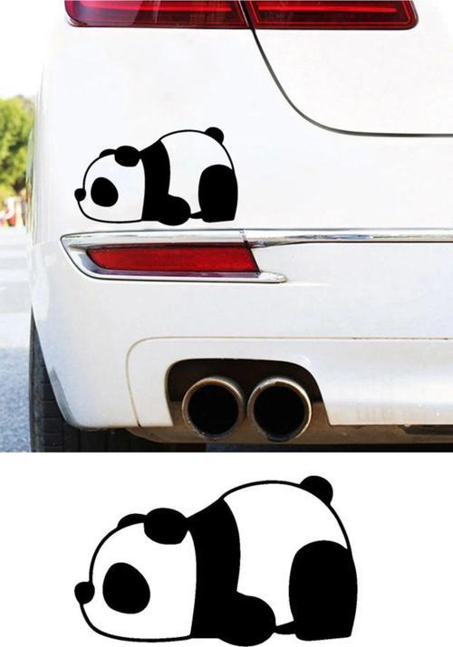 Sevimli Yorgun Panda Araba Sticker 20 Cm