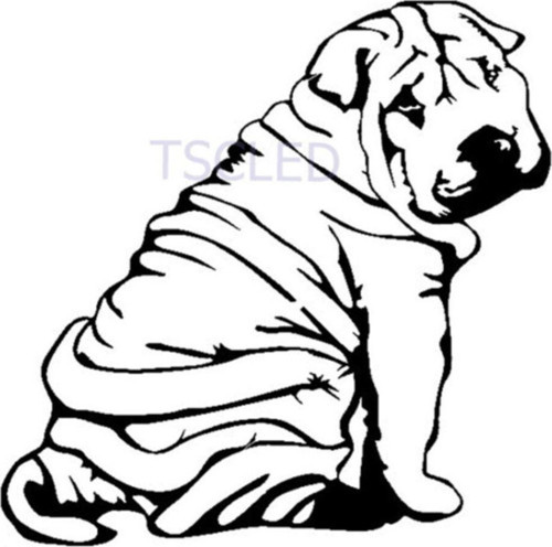 Shar Pei Köpek Araba Sticker Su Geçirmez