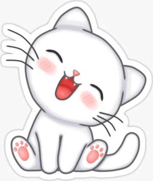 Ufak Bebek Kedi Araba Oto Sticker Etiket Renkli A3