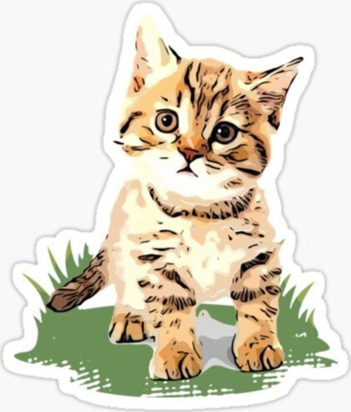 Ufak Bebek Kedi Araba Oto Sticker Etiket Renkli A4