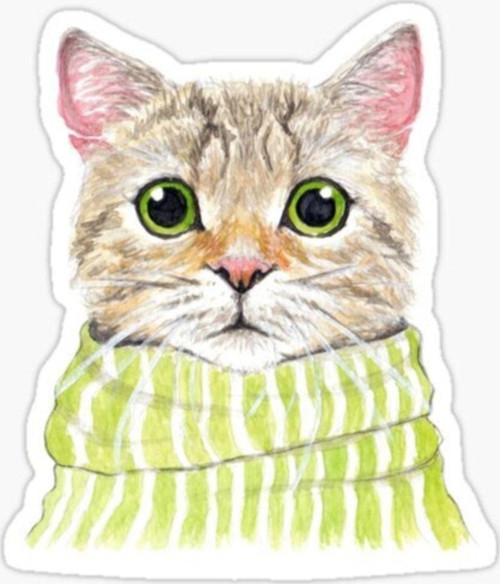 Ufak Bebek Kedi Araba Oto Sticker Etiket Renkli A6