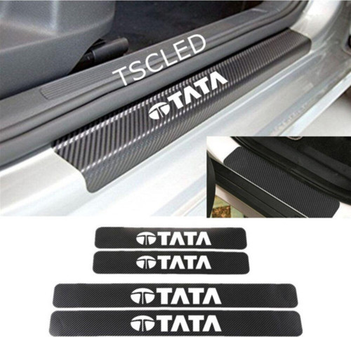 Tata Karbon Kapı Eşiği Koruma Sticker Yapıştırma (4lu Set)