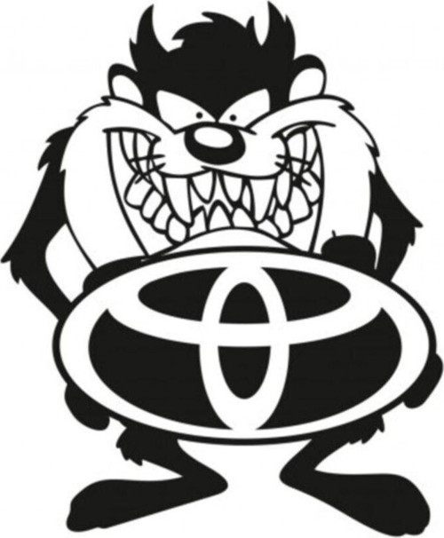 Toyota Taz Komik Araba Sticker Yapıştırma