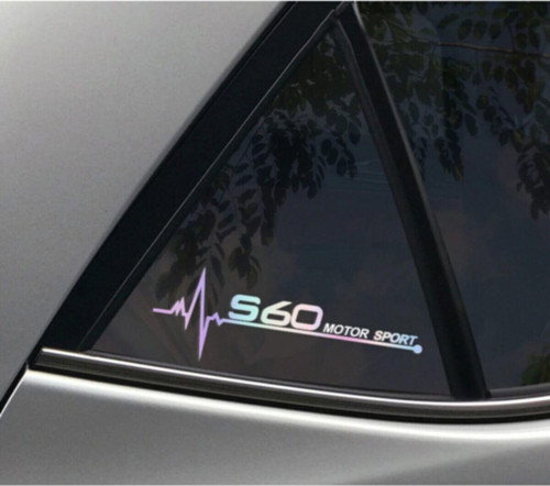 Volvo S60 Yan Cam Sticker Oto Kapı 20 Cm X 7 Cm Holo-chroma
