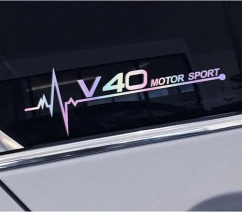 Volvo V40 Yan Cam Sticker Oto Kapı 20 Cm X 7 Cm Holo-chroma
