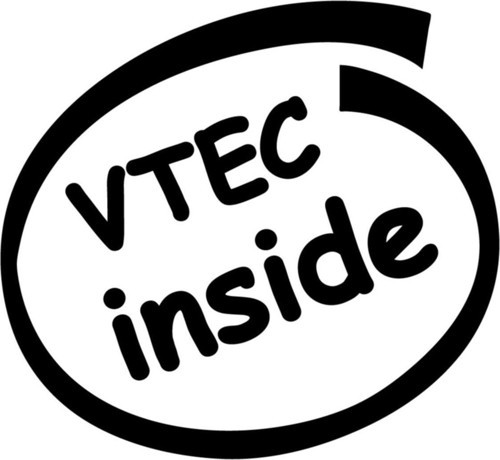 VTEC INSIDE oto Sticker Yapıştırma Siyah