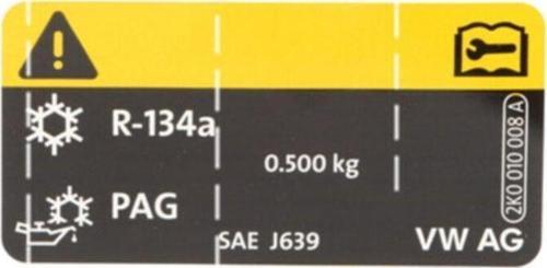 Vw 2k0010008a Klima Gazı Uyarı Etiketi Sticker Yapıştırma