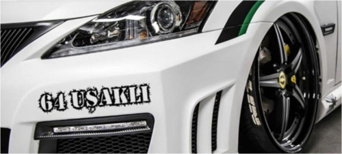 Uşaklı 64 Plaka Araba Oto Sticker Yapıştırma 2 Adet