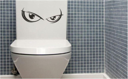 Wc Klozet Için Gözler Sticker Yapıştırma