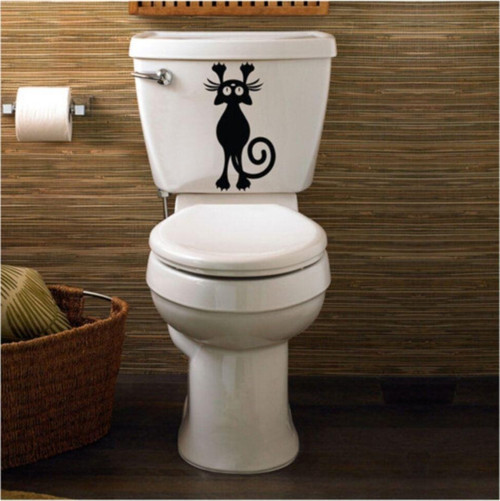 Wc Klozet Için Kedi Sticker Yapıştırma Model3