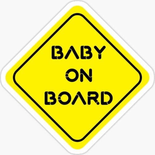 Uyarı Arabada Bebek Var Sticker oto Etiket 18cm MD6