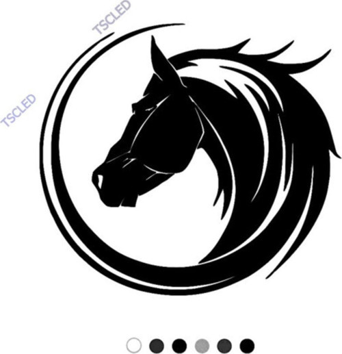 Yarı Silindir Içinde At Sticker Yapıştırma 17cm