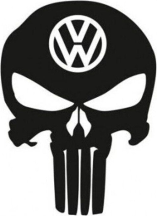 Volkwagen Kuru Kafa Punisher Araba Sticker Yapıştırma