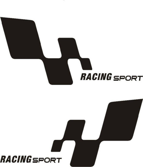 Yarış Spor Araba Sticker Su Geçirmez 30 Cm Siyah Renk