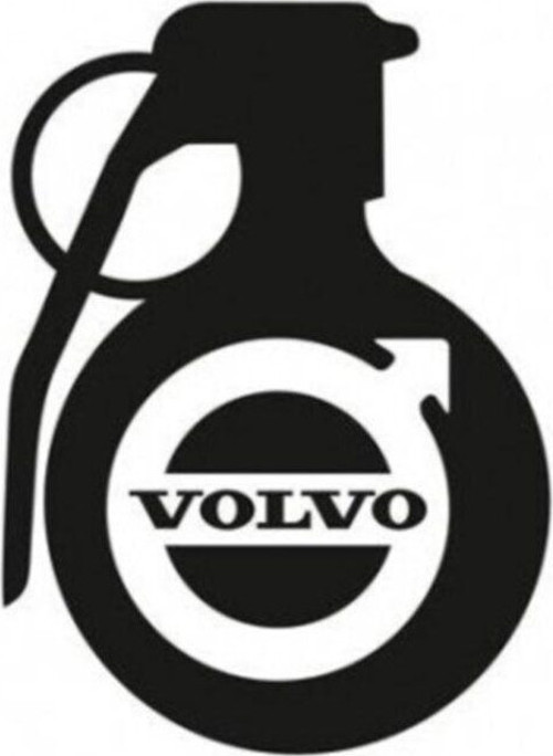 Volvo Araba Komik El Bombası Sticker Yapıştırma