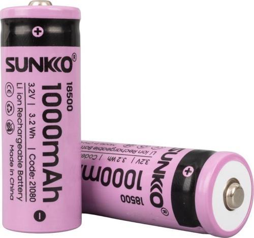 Sunkko Irf 3.2 Volt 1000 Mah 18500 Şarj Edilebilir Pil 2 Adet Lityum İon Şarjlı Pil 18x50mm