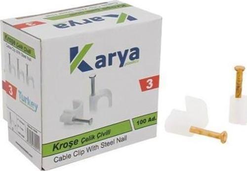 3 NUMARA ÇELİK ÇİVİLİ 7 MM KROŞE (100LÜ POŞET)(2X1.5 - 3X1.5 TTR KABLOLAR İÇİN)