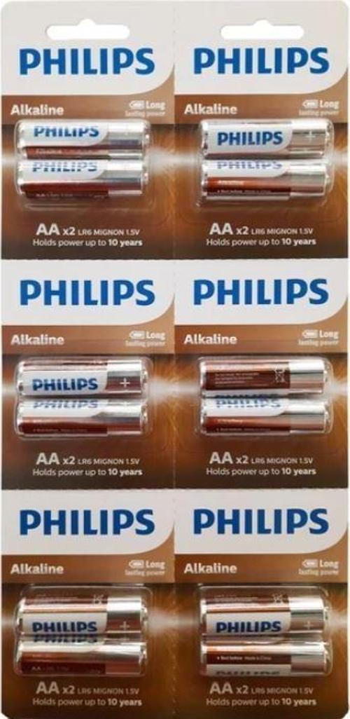 Philips AA Alkalin Kalem Pil 12'li Kartela 1.5 Volt 12 Adet
