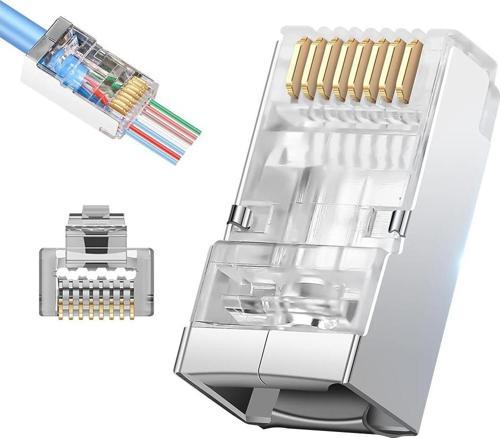 Açık Uçlu RJ45 Cat6 Ethernet Soketi 8P 8C İnternet Kablosu Ucu Jack Soket  100 Lü Paket