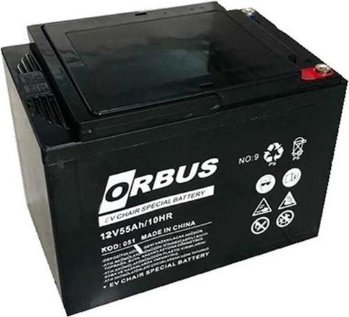 12 Volt 55 Amper Tekerlekli Engelli Araç Aküsü 230x150x175 Mm