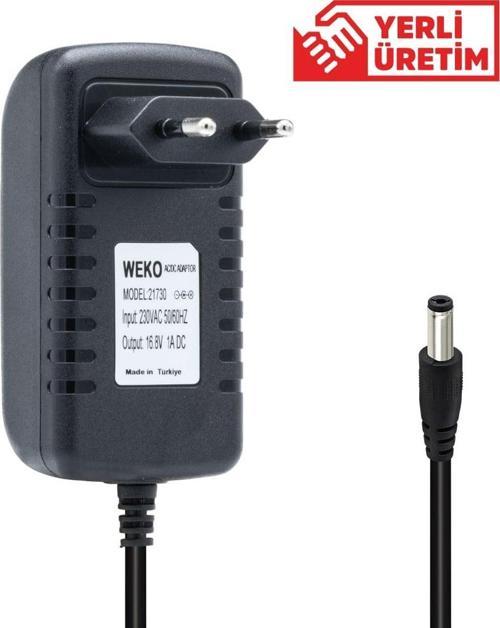 16.8 Volt 1 Amper 5.5x2.5 Jack Uçlu Dolum Led Göstergeli Oriz Tipi Şarj Adaptörü Cihazı Aleti 16.8V-1A