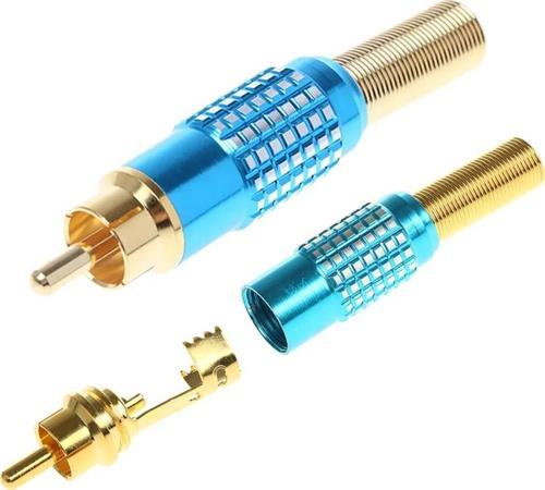 PM-23805 Tos Fiş Metal Gold Mavi Rca Soket Ucu Jack