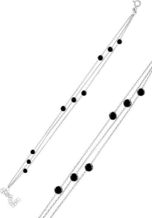 Gümüş rodyumlu onix taşlı bileklik