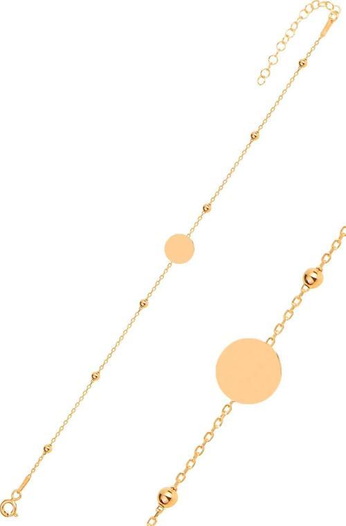 Gümüş rose top top zincirli pul bileklik 