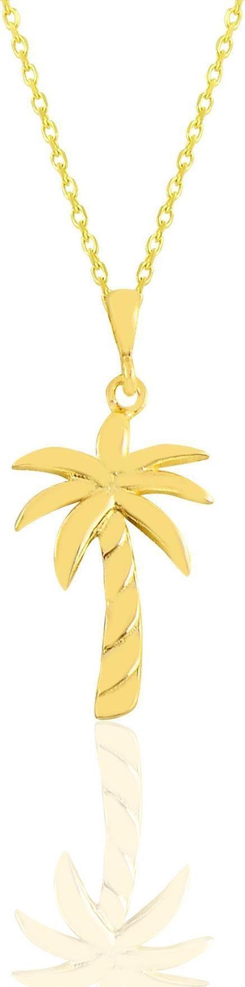 Gümüş altın yaldızlı palmiye kolye 