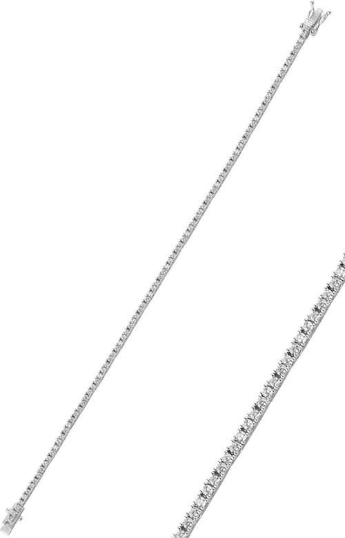 Gümüş rodyumlu zirkon taşlı su yolu bileklik.