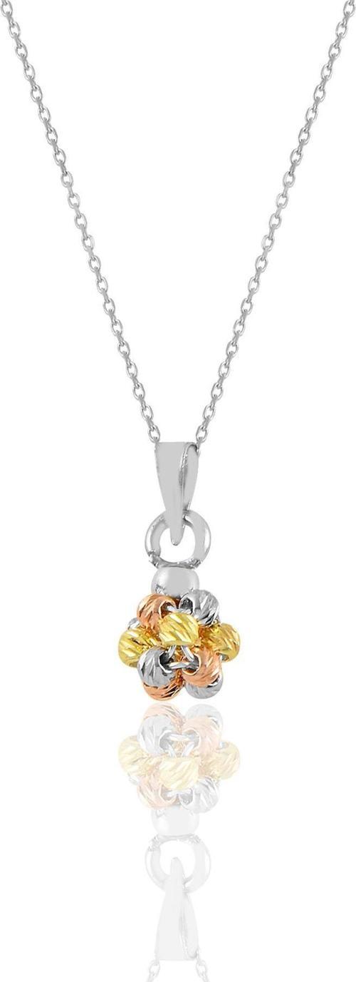 Gümüş altın yaldızlı, rodaj ve rose renkli dorissa dorica top kolye 