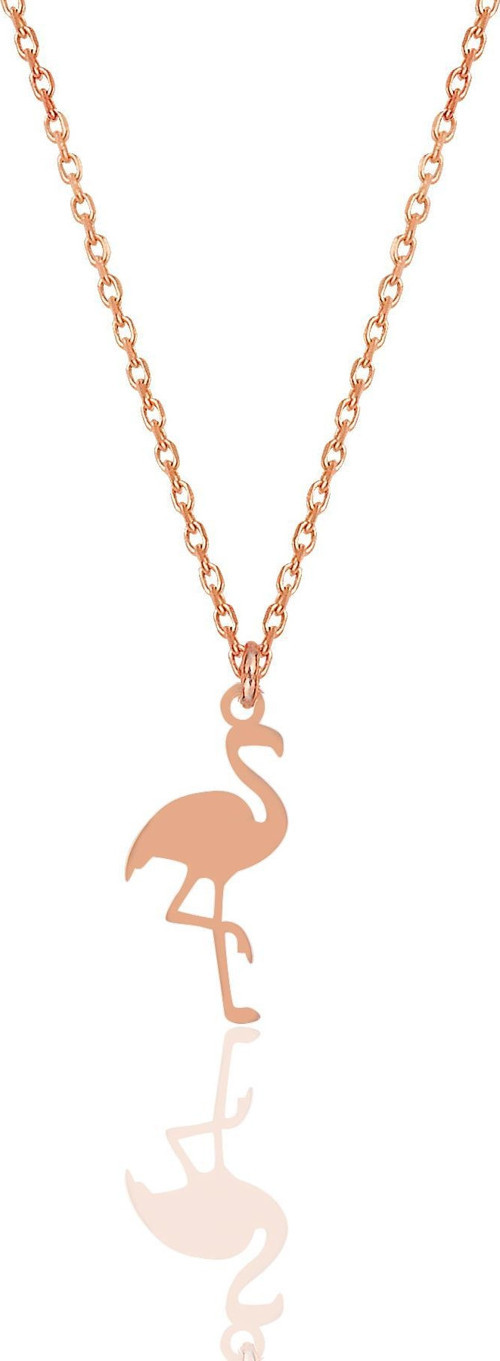 Gümüş rose flamingo kolye