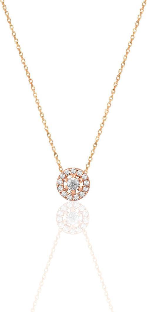 Gümüş rose zirkon taşlı pırlanta modeli tiny kolye 